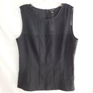 NWT Ann Taylor Size 10 Black Top Sheer Yoke Seams MSRP $79
